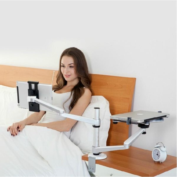 Adjustable Aluminum Double Arm Tablet Stand - Universal Rotation - Image 7