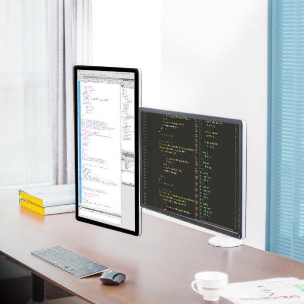 Double Arm Aluminum Desktop Monitor Mount Stand - Compact - Image 5