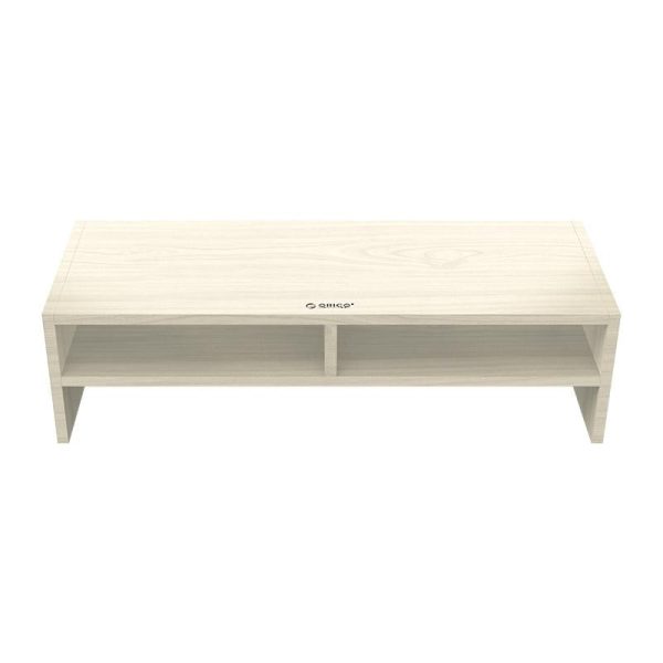 Wood Grain 2-tier Monitor Stand with Partition - Image 3