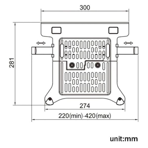 Universal Laptop Mount for Vesa 100x100mm - Fits 10-17 Inch Notebooks - Image 4