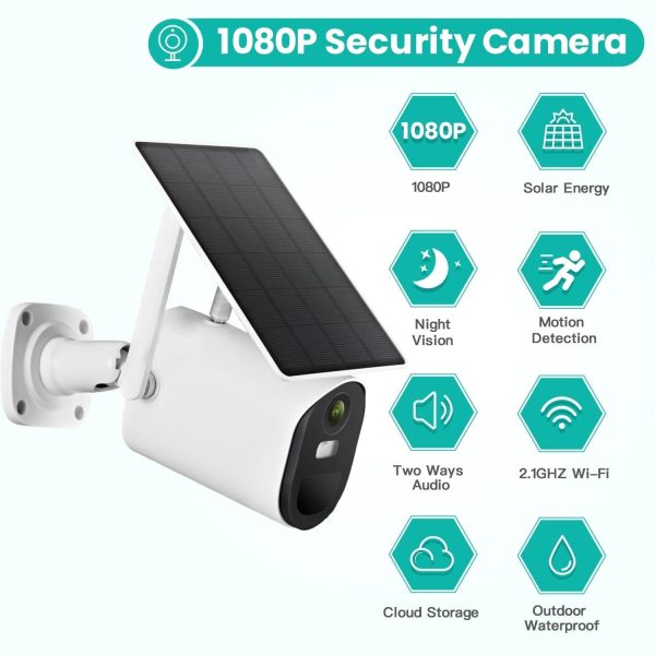 Solar-Powered Wifi Camera 1080P Hd Motion Detection Night Vision 2-Way Audio Tf Card - Image 7