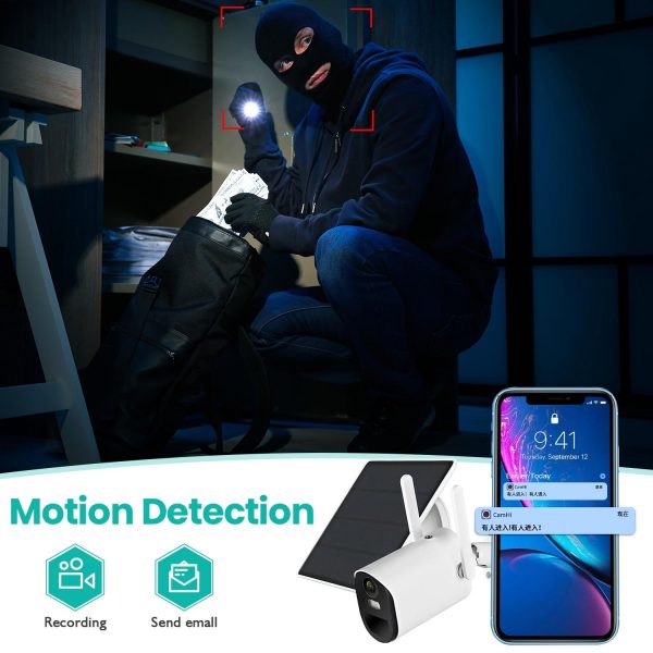 Solar-Powered Wifi Camera 1080P Hd Motion Detection Night Vision 2-Way Audio Tf Card - Image 9