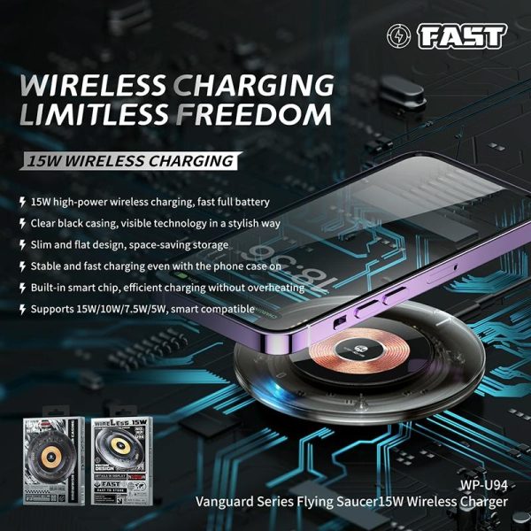 15W Desktop Wireless Charger Sleek Design - Image 4