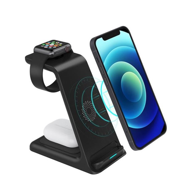 3 In 1 Wireless Charger For Iphone Airpods And Apple Watch - Image 2