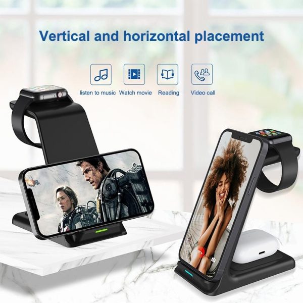 3 In 1 Wireless Charger For Iphone Airpods And Apple Watch - Image 6