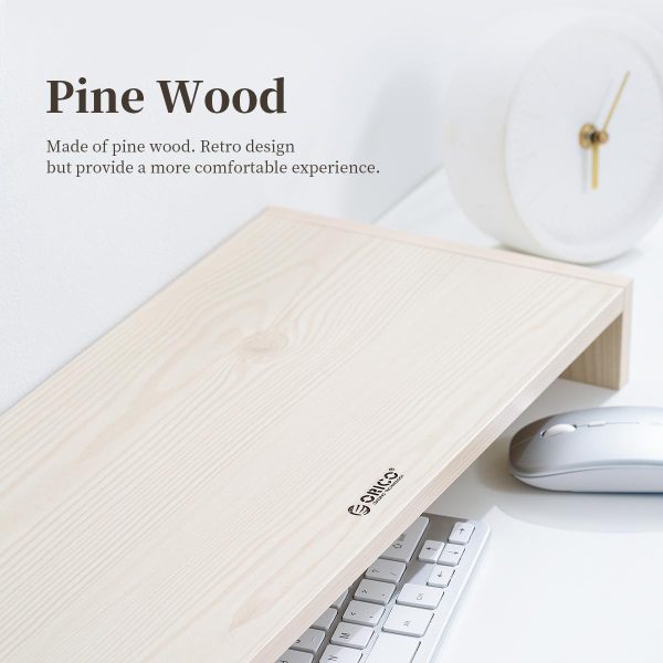 Wood Grain Monitor Stand with Drawer - 2 Layers - Image 12