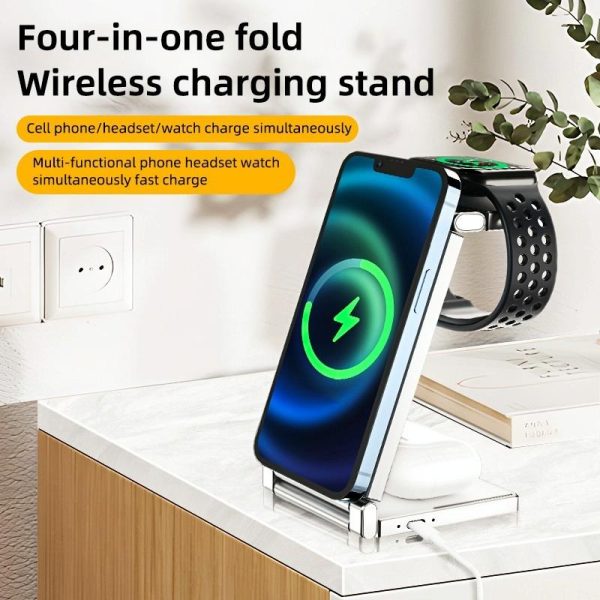 4 In 1 Wireless Charging Stand For Phone Watch Headset - Image 3