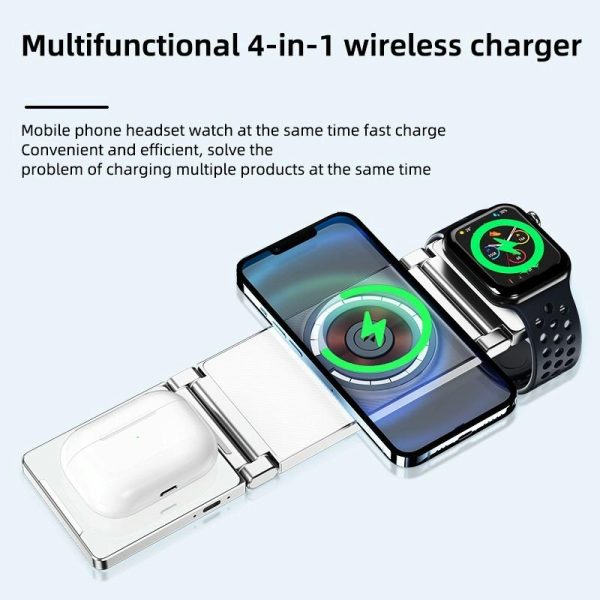 4 In 1 Wireless Charging Stand For Phone Watch Headset - Image 4