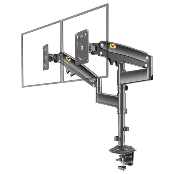 Full Motion Dual Arm Clamp for 22-32 Inch Lcd Tv Monitor Desk Holder with Gas Spring - Image 2
