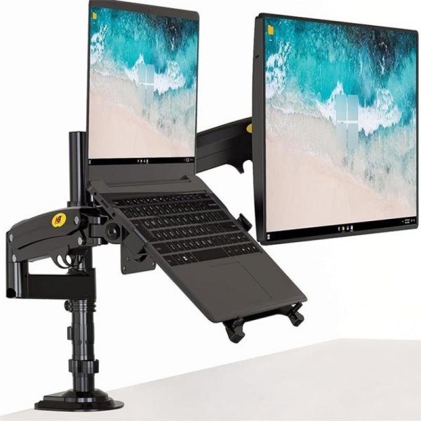 Full Motion Dual Arm Clamp for 22-32 Inch Lcd Tv Monitor Desk Holder with Gas Spring - Image 6