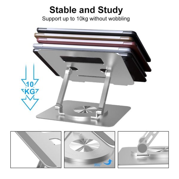 Adjustable Laptop Stand - Portable Aluminum 360 Degree Rotation - Image 4