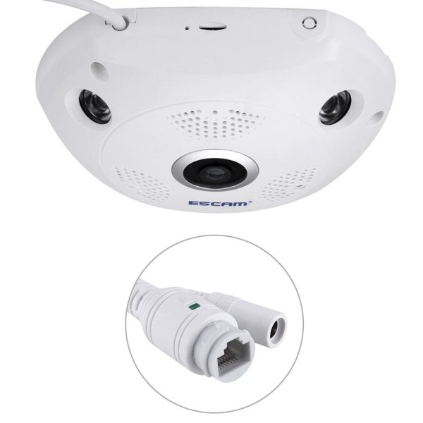 360 Degree Fisheye Lens Wifi Ip Camera With Motion Detection & Night Vision - Shark 960P - Image 2