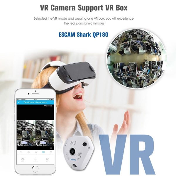 360 Degree Fisheye Lens Wifi Ip Camera With Motion Detection & Night Vision - Shark 960P - Image 8