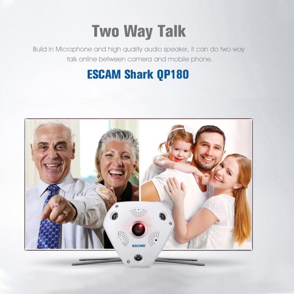 360 Degree Fisheye Lens Wifi Ip Camera With Motion Detection & Night Vision - Shark 960P - Image 11