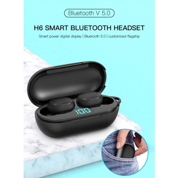 Wireless Bluetooth Earphones with Digital Display & Charging Box - H6 Tws - Image 8