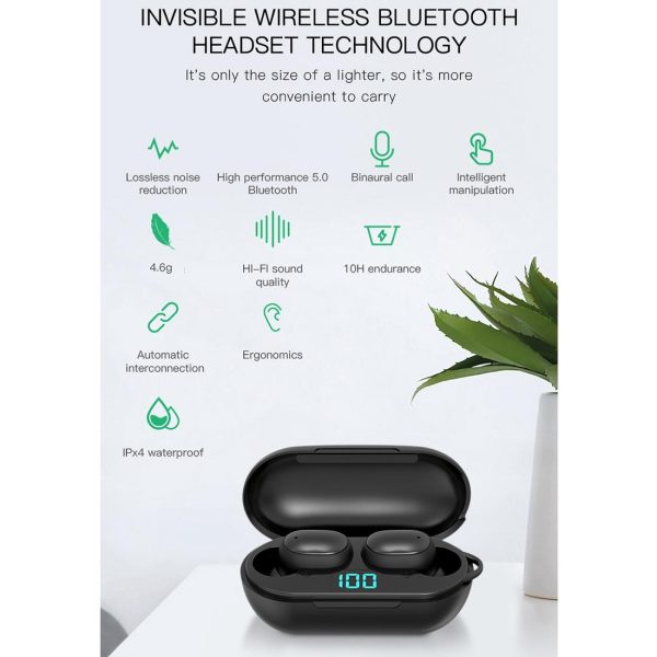 Wireless Bluetooth Earphones with Digital Display & Charging Box - H6 Tws - Image 9