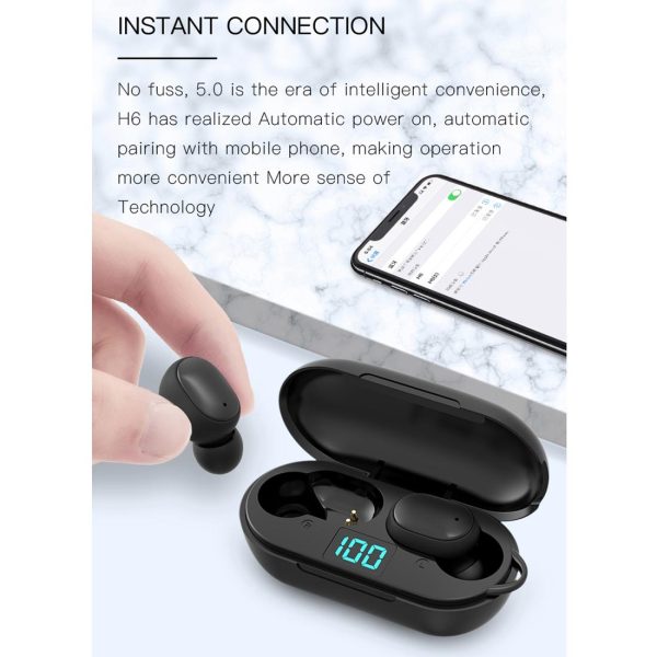 Wireless Bluetooth Earphones with Digital Display & Charging Box - H6 Tws - Image 11