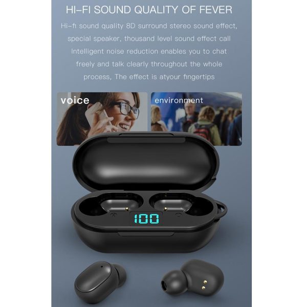 Wireless Bluetooth Earphones with Digital Display & Charging Box - H6 Tws - Image 12