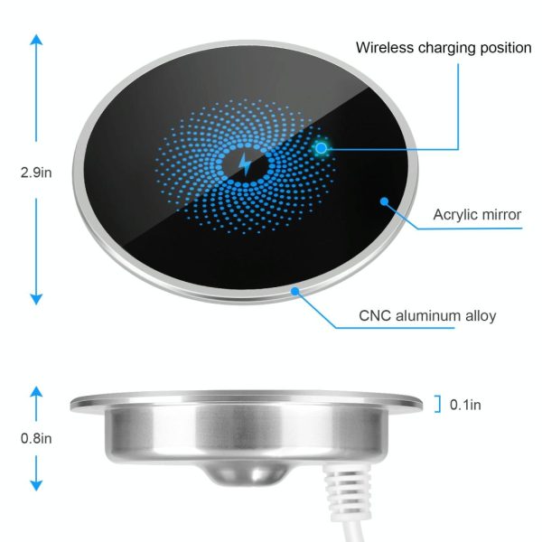 15W Ultra Thin Desktop Wireless Charger Embedded - Image 3