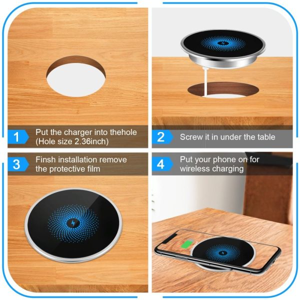 15W Ultra Thin Desktop Wireless Charger Embedded - Image 9