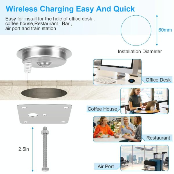 15W Ultra Thin Desktop Wireless Charger Embedded - Image 10