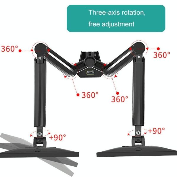 Double Screen Desktop Monitor Bracket - Air Pressure Lift - Image 5
