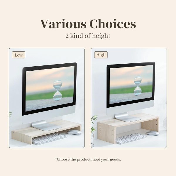 Natural Wood Monitor Stand - Holds Computer Screen - Image 4