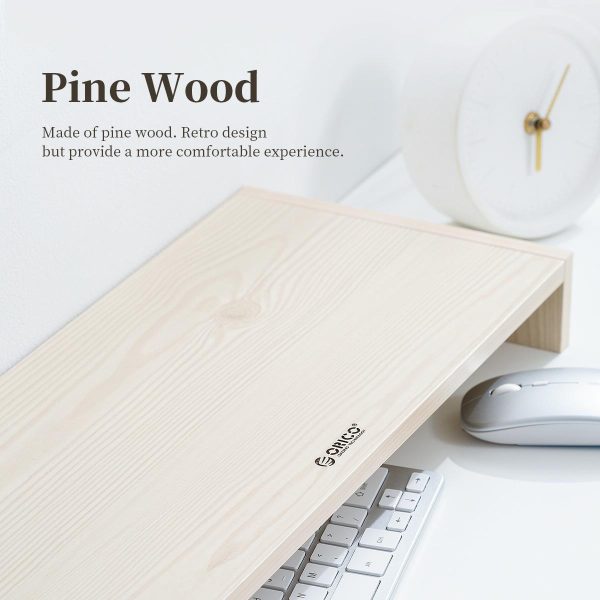Natural Wood Monitor Stand - Holds Computer Screen - Image 12