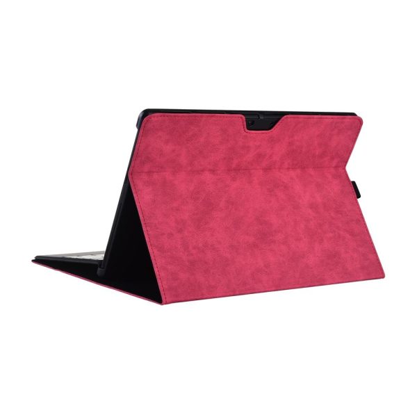 Leather Tablet Case For Microsoft Surface Pro X - Rose Red With Power Bag 13 Inch - Image 5