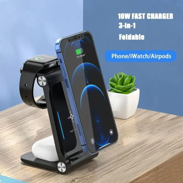3 In 1 Foldable Fast Charging Station Qi Certified - Image 4