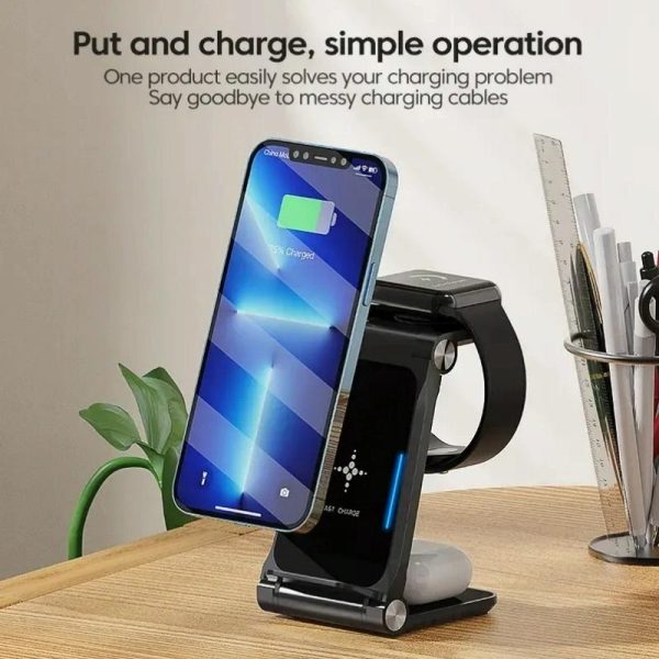 3 In 1 Foldable Fast Charging Station Qi Certified - Image 7