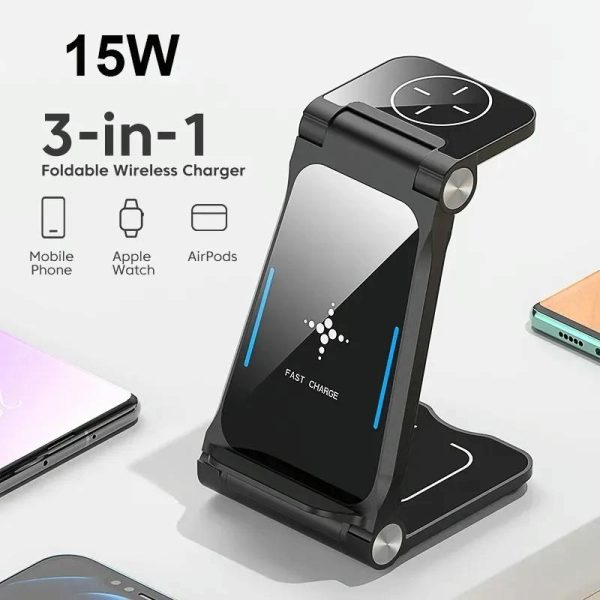 3 In 1 Foldable Fast Charging Station Qi Certified - Image 8