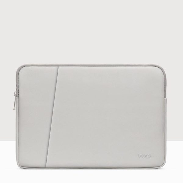 11 / 12 Inch Double-Layer Leather Laptop Bag - Gray - Image 2
