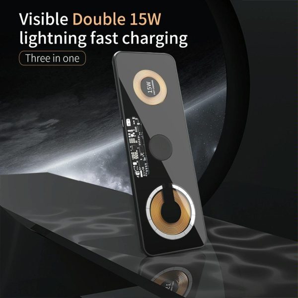 15W Dual Fast Charging Pad For 3 In 1 Wireless Phones - Image 3