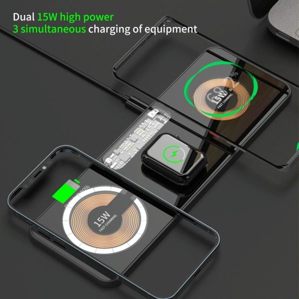 15W Dual Fast Charging Pad For 3 In 1 Wireless Phones - Image 4