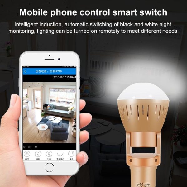 Universal Panoramic Light Bulb Camera - Hd Monitoring - Image 6