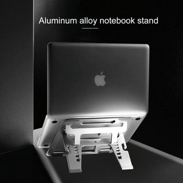 Adjustable Foldable Aluminum Laptop Stand - Portable Double Triangle Design - Image 4