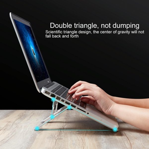 Adjustable Foldable Aluminum Laptop Stand - Portable Double Triangle Design - Image 7