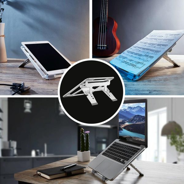 Adjustable Foldable Aluminum Laptop Stand - Portable Double Triangle Design - Image 8
