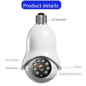 2.0Mp Wifi Light Bulb Camera With Motion Detection And Night Vision - Dual Light Source White - Image 3
