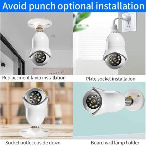 2.0Mp Wifi Light Bulb Camera With Motion Detection And Night Vision - Dual Light Source White - Image 10