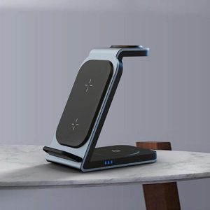 3 In 1 Vertical Metal Wireless Charger - Tarnish - Image 1