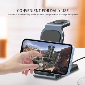3 In 1 Vertical Metal Wireless Charger - Tarnish - Image 4