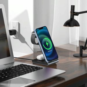 3 In 1 Vertical Metal Wireless Charger - Tarnish - Image 7