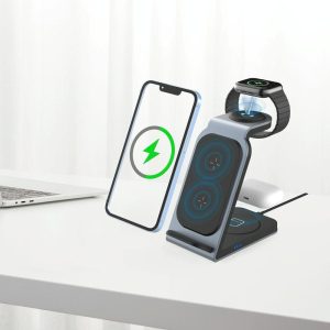 3 In 1 Vertical Metal Wireless Charger - Tarnish - Image 10
