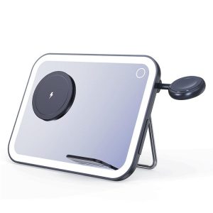 15W 3 In 1 Magnetic Led Makeup Mirror Charger - White - Image 2