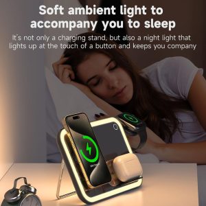 15W 3 In 1 Magnetic Led Makeup Mirror Charger - White - Image 11