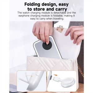15W 3 In 1 Magnetic Led Makeup Mirror Charger - White - Image 12