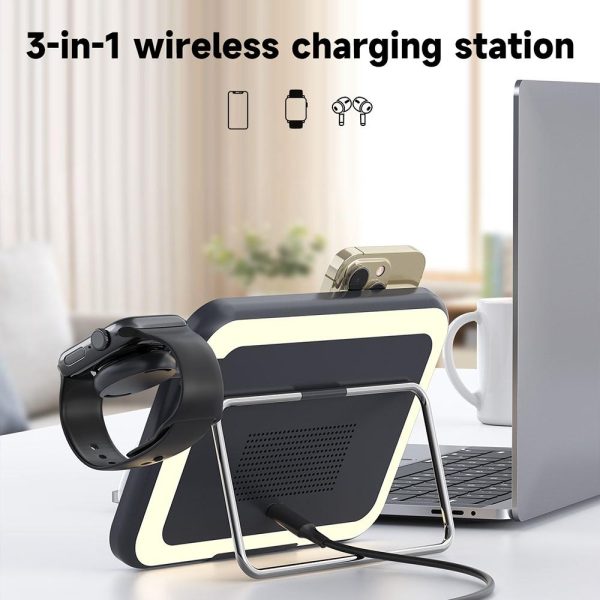 15W 3 In 1 Magnetic Led Makeup Mirror Charger - White - Image 13