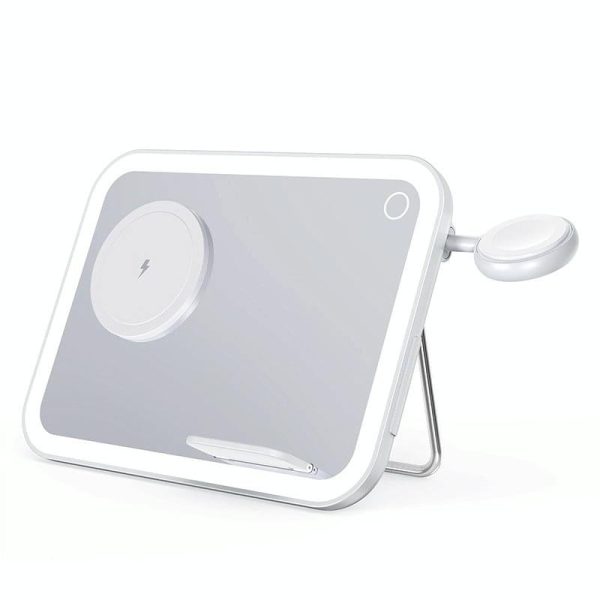 15W 3 In 1 Magnetic Led Makeup Mirror Charger - White - Image 14